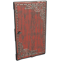 Red Decorative Wood Door