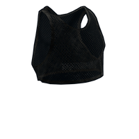 Black Mesh Crop Top