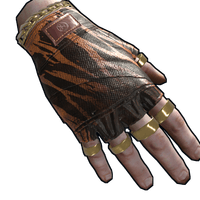 Gold Chains Leather Gloves