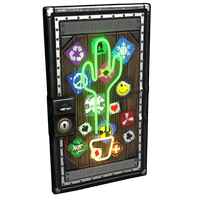 Neon Cactus Metal Door